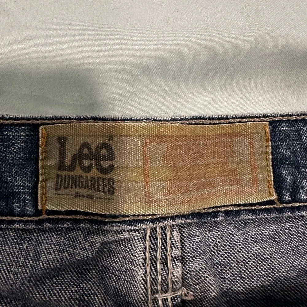 VTG Y2K Mens Sz:36L Lee Dungarees Jorts light Wash Carpenter Cargo Denim Shorts